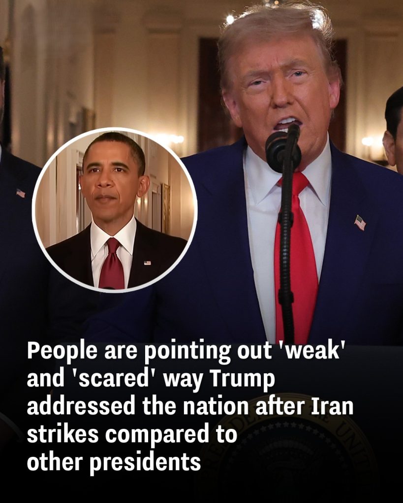 People are pointing out ‘weak’ and ‘scared’ way Trump addressed the nation after Iran strikes compared to other presidents