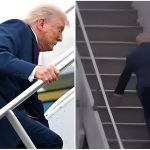 Donald Trump experiences ‘Biden moment’ after viral stumble up Air Force One stairs